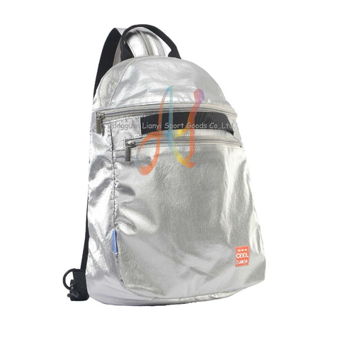 Urban Minimalist Backpack with Silver Metallic Design Versatile Bag for Daily Commutes, Travel, and School