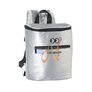 Premium Insulated Cooler Backpack with Silver Metallic Design Multipurpose Food Organizer for Travel and Picnic