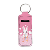 SMETA Sedex 4P Factory Custom PINK RABBIT Neoprene keychain band Wrist Lanyard Key Chain Holder/USB/Mobile Phone Bag Accessories