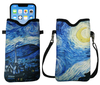 Manufacturer Full Custom Printed Neoprene Phone Sleeve Pouch with Crossbody Strap Neck Lanyard for Smartphone