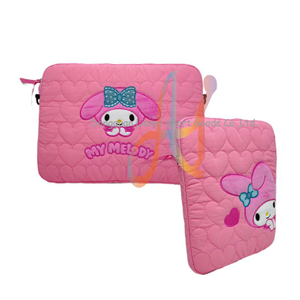 MY MELODY Collection & Puffy Laptop Cover with Soft Interior Padding for Safe and Stylish Storage iPad Pouch