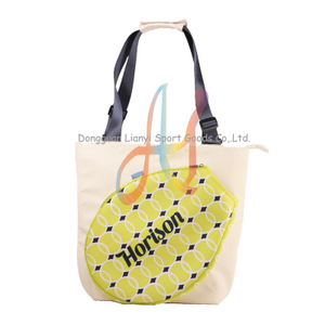 Sporty Tennis Tote Bag with Separate Racket Sleeve and Adjustable Shoulder Straps