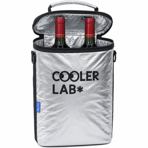 Sliver Pu Coated Wine Cooler Bag