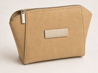 Leather-Laminated Neoprene Cosmetic Pouch