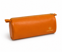 Leather-Look Cylindrical Makeup Pouch