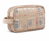 Flannelette-Laminated Neoprene Cosmetic Bag with Handle