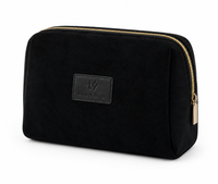 Velvet Cosmetic Case with Logo Patch